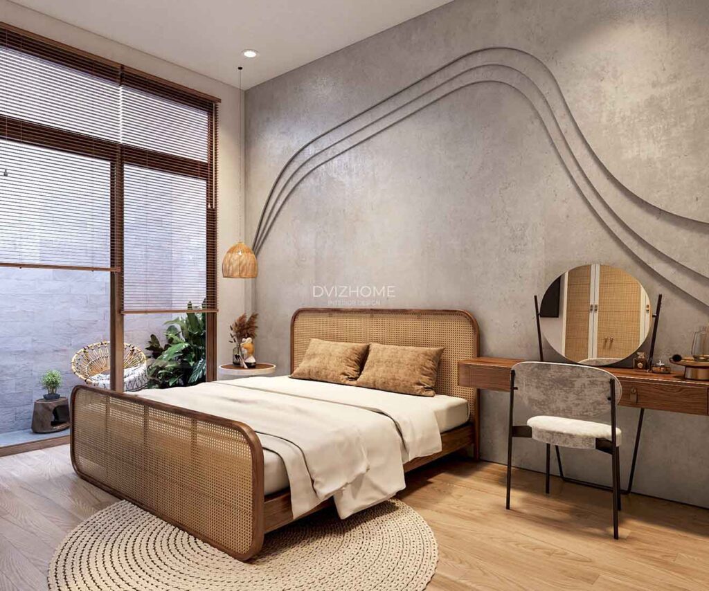 Thiết kế phòng ngủ chung cư tối giản kiểu Nhật