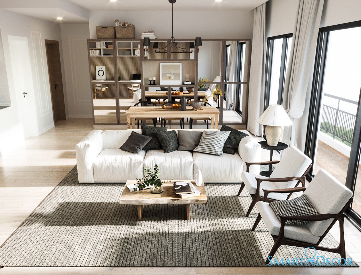 Bí Quyết Thiết Kế Phòng Khách Sang Trọng Nhưng Không Bao Giờ Lỗi Thời 8 thi cong thiet ke noi that may do sang trong smartdecor 006