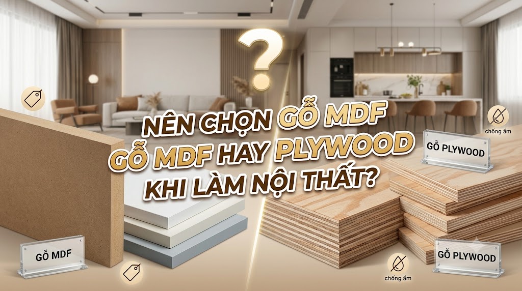 Nên Chọn Gỗ MDF Hay Plywood Khi Làm Nội Thất? So Sánh Chi Tiết Để Đầu Tư Đúng Ngay Từ Đầu